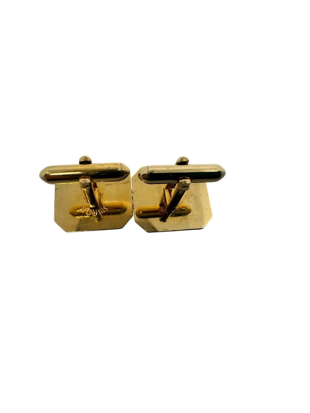 Vintage Swank Tiger Eye Cufflinks & Tie Tack Set Gold Tone Two Tone Men’s